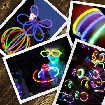 ŚWIECĄCE OPASKI BRANSOLETKI FLUORESCENCYJNE 100szt
