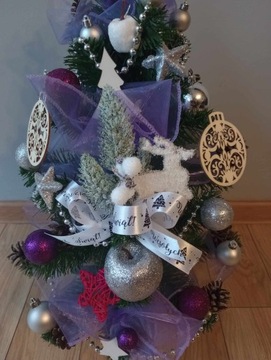 РОЖДЕСТВЕНСКАЯ ЕЛОЧКА маленькая с украшениями и подсветкой, 60 см.