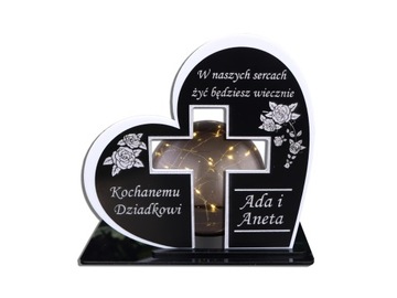 Znicz Solarny PODSTAWKA POD ZNICZ STATUETKA NA GRÓB GRAWER plexi
