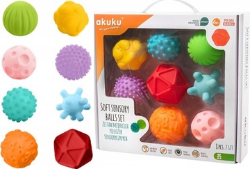 AKUKU PIŁECZKI PIŁKI SENSORYCZNE SENSORY 8sz A0452