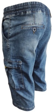 Spodenki Męskie Jeansowe Krótkie Bojówki Spodnie Jeans W38