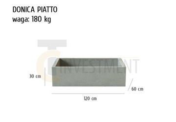 Donica betonowa ogrodowa mrozoodporna Piatto 120x60x30 DUŻY WYBÓR DONIC