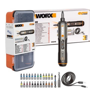 WX240 Wkrętak Akumulatorowy 4V 1,5Ah 5Nm 24el. LED WORX