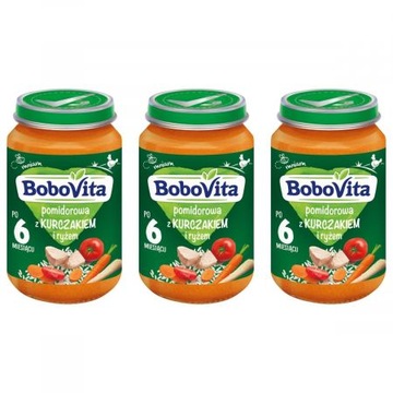 Bobovita Pomidorowa z kurczakiem i ryżem 3x190g