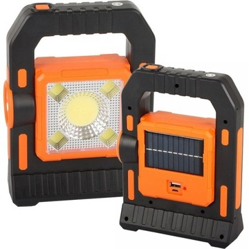 LAMPKA AKUMULATOROWA LED 3W LATARKA COB KEMPING BIWAK PANEL SŁONECZNY USB