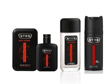 STR8 RED CODE ZESTAW 3cz EDT 50ml + DNS 85ml + SPRAY 150ml