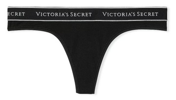 Stringai medvilnė victoria's paslaptis juoda z logotipas xs