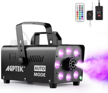 MASZYNA WYTWORNICA DYMU DYMIARKA MOCNA 500W PILOT STEROWANIE LED RGB ZESTAW
