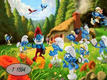 Фотообои смурфики для детей Деревня смурфиков На заказ Производитель