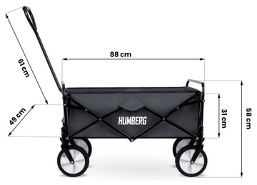 Тележка транспортная складная 80л Humberg HM-511 - темно-серая