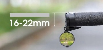 Lusterko rowerowe składane mocowane w rurce kierownicy wypukłe UNIWERSALNE