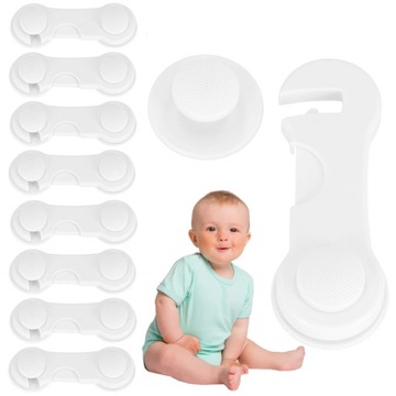 10x ЗАМОК НАДЕЖНЫЙ ДЛЯ ДВЕРЕЙ ХОЛОДИЛЬНИКА, ЯЩИКОВ ШКАФА, МЕБЕЛИ 3М БЕЛЫЙ