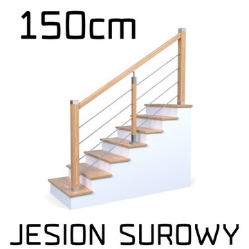 Balustrada barierka drewniana nierdzewna ND2 1,5m