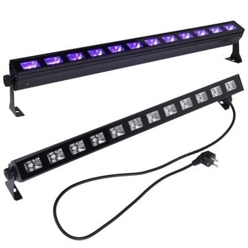 LISTWA LED BELKA OŚWIETLENIOWA UV 12X3W EFEKT IMPREZOWY LIGHT4ME UV BAR 12