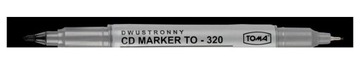 Marker do płyt CD/DVD dwustronny czarny TO-320
