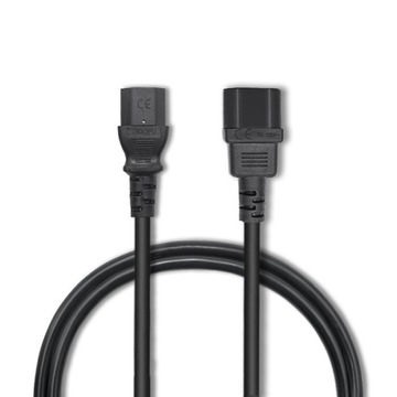 Qoltec Uniwersalny Kabel zasilający do UPS PC C13/C14 3x1.5mm² 1.8m VDE