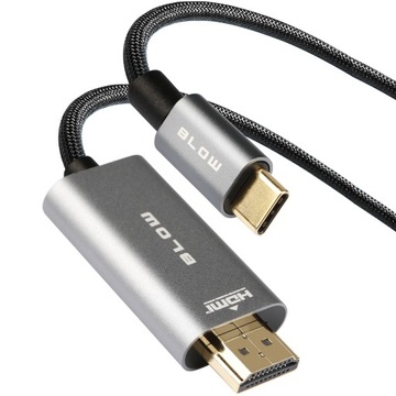 ADAPTER KABEL PRZEJŚCIÓWKA HDMI USB-C 3.1 4K MACBOOK MHL PLECIONKA 200cm 2m