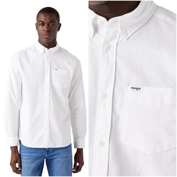 WRANGLER LS 1 PKT BUTTON DOWN SHIRT MĘSKA KOSZULA MATERIAŁOWA MATERIAŁ L