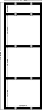 Regał uchwyt półki loft industrial 100x36 wspornik