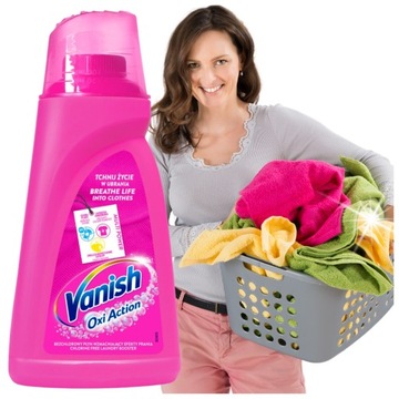 VANISH odplamiacz PŁYN 1 litr color KOLOR OXY ACTION RÓŻOWY 1L