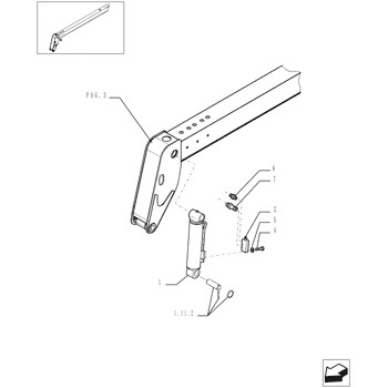ГИДРАВЛИЧЕСКИЙ ЦИЛИНДР ОПРОТА КОВША CNH NEW HOLLAND LM 5060 M459 M428 M427