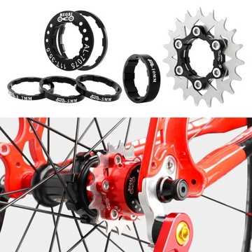 Przekładki dystansowe do rowerów 19T, jednobiegowe, adapter do ostrego koła MTB, czarny