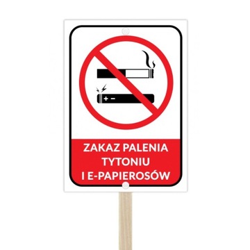 Tabliczka A4 UV stelaż ZAKAZ PALENIA TYTONIU I E-P