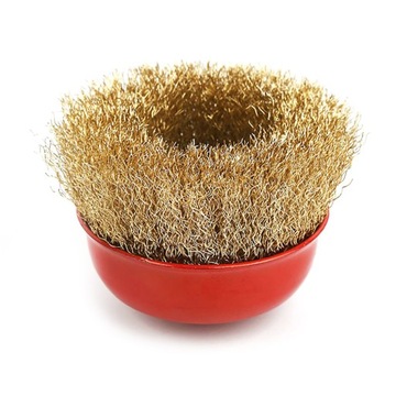 ПЕРЕДНЯЯ ПРОВОЛОЧНАЯ ЩЕТКА С ЛАТУННЫМ ПОКРЫТИЕМ M14 75 мм