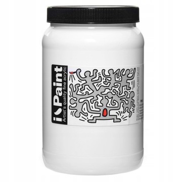 FARBA AKRYLOWA RENESANS iPAINT BIAŁA 500ml 01 BIEL TYTANOWA FARBY AKRYLOWE