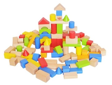 Tooky TOY Деревянные разноцветные кубики F