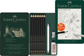 FABER-CASTELL Zestaw ołówków do szkicowania Pitt Graphite Matt 8 wiszer