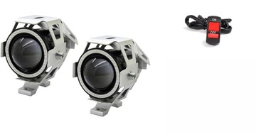 2x ГАЛОГЕННЫЕ СВЕТОДИОДНЫЕ ЛАМПЫ 12 В, ФАРА, КОЛЬЦО U7 + ВЫКЛЮЧАТЕЛЬ