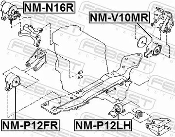 FEBEST ULOŽENÍ MOTORU NM-P12LH