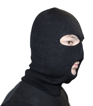 ТОЛСТАЯ *ТЕПЛАЯ* подшлемная балаклава, ЧЕРНАЯ ГЛАДКАЯ