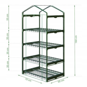 МИНИ-БАЛКОННАЯ ТЕПЛИЧНАЯ ПЛЕНКА 4 ПОЛКИ 160x70x50см