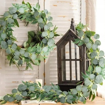 ИСКУССТВЕННАЯ ГИРЛЯНД ИЗ ЭВКАЛИПТА Цветы Рускуса плюща на свадьбу листья балконные 2м