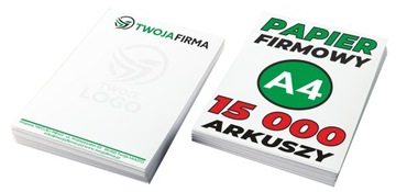 Papier FIRMOWY A4 z Nadrukiem LOGO 15 000 sztuk