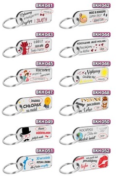 WALENTYNKI NIEGO NIEJ prezent brelok DEDYKACJA