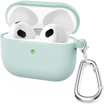 ETUI SILIKONOWE DO APPLE AIRPODS PRO 1 COVER CASE KARABIŃCZYK - LIGHT GREEN