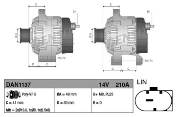 ALTERNÁTOR (14V, 210A) BMW 1 (F20), (F