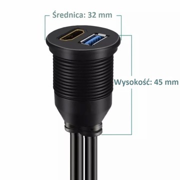 Удлинительный кабель длиной 2 м. USB 3.0 Панель разъемов HDMI ХОРОШО