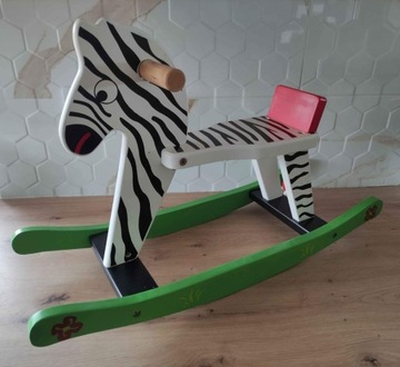 Drewniany Koń na Biegunach Zebra Small Foot