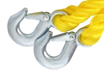 Буксирный трос плетеный с крюками 4м, 3000кг.