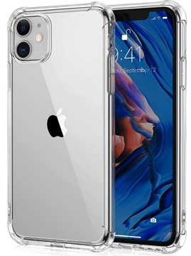 Etui do iphone 11 Pancerne Clear Case Anti-Shock + Szkło 9H