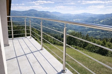 Перила балконной лестницы из нержавеющей стали 4 x Ø12 мм, длина: 2,5 м.