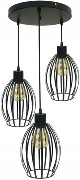 Lampa Sufitowa Czarna Wisząca Plafon 3 Loft 30 Cm Led Druciak Regulowana