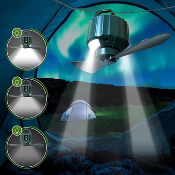 ТЕНТОВЫЙ ВЕНТИЛЯТОР СО СВЕТОДИОДНЫМИ ЛАМПАМИ 3-СКОРОСТНОЙ КЕМПИНГОВЫЙ ВЕНТИЛЯТОР USB