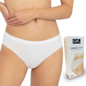 Gatta bezszwowe majtki Bikini Sensual, białe, XL