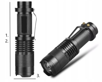 ВОЕННО ТАКТИЧЕСКИЙ ФОНАРЬ 3 в наборе ZOOM