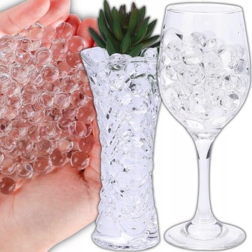 10000x ПРОЗРАЧНЫЕ ГЕЛЕВЫЕ ШАРИКИ ГИДРОГЕЛЬ ИСКУССТВЕННАЯ ЗЕМЛЯ ЦВЕТЫ ПОЛИВАННЫЕ